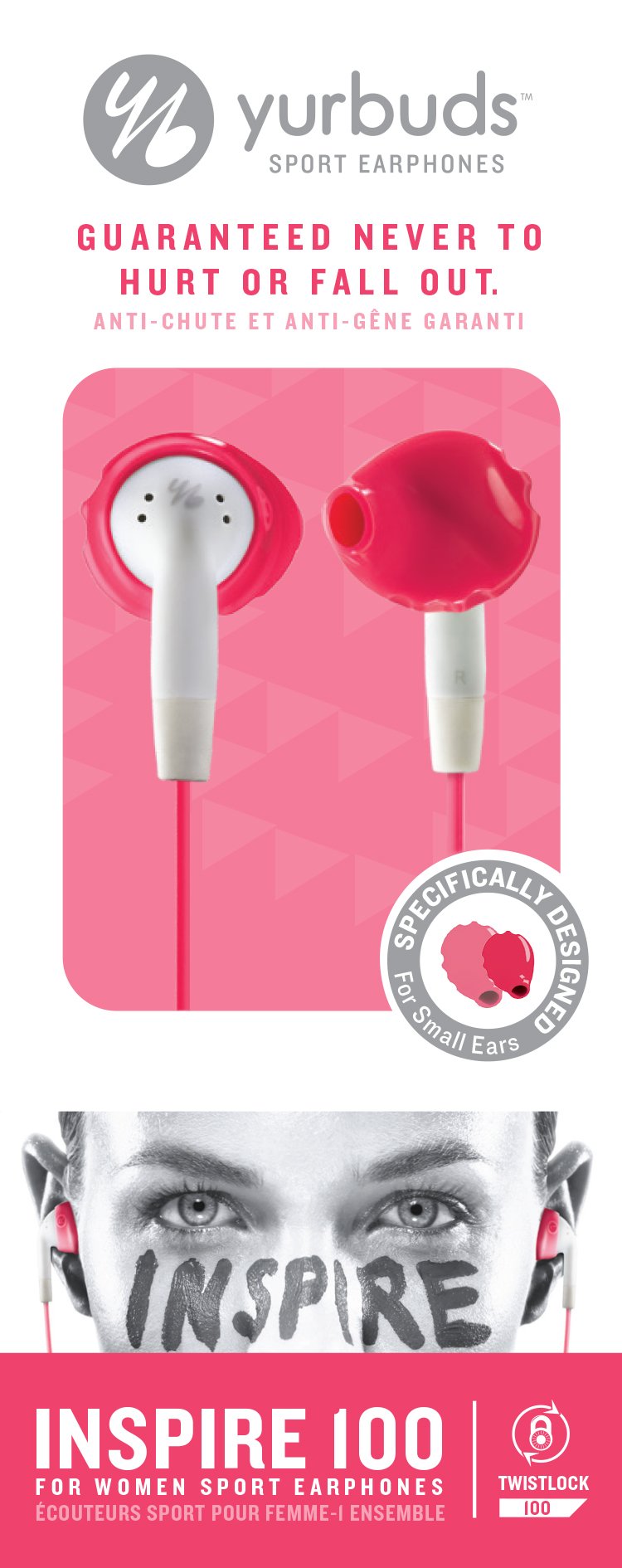 Amazon.co.jp: yurbuds INSPIRE 100 pink スポーツイヤホン